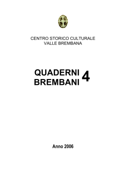 quaderni brembani 4 - Centro Storico Culturale Valle Brembana
