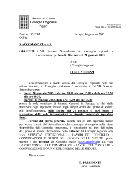 Prot. n. 197/2003 Perugia, 14 gennaio 2003 CG/eg
