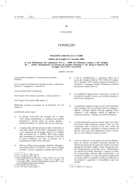 (CE) N. 25/2008 definita dal Consiglio il 15 settembre 2008