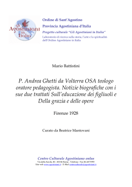 P. Andrea Ghetti da Volterra OSA teologo oratore pedagogista