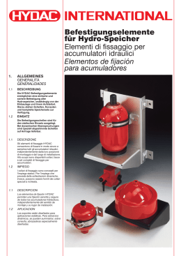 Befestigungselemente für Hydro-Speicher Elementi di fissaggio per