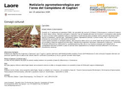Notiziario agrometeorologico per l`area del Campidano di Cagliari