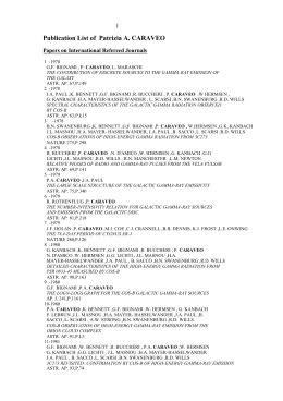 Publication List of Patrizia A - IASF Milano