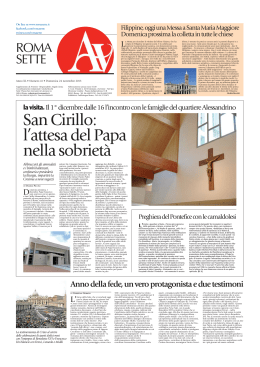 San Cirillo: l`attesa del Papa nella sobrietà
