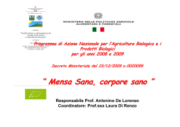 Diapositiva 1 - Dieta Mediterranea di riferimento Nicotera