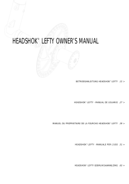 headshok® lefty owner`s manual
