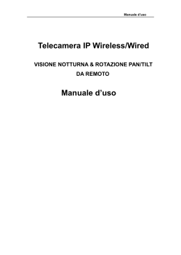 Telecamera IP Wireless/Wired Manuale d`uso