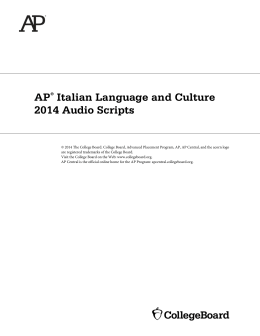AP Italian Language and Culture 2014 Audio Scripts