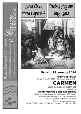 Libretto Carmen - Concertodautunno