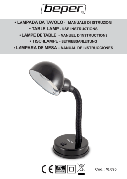 • LAMPADA DA TAVOLO - MANUALE DI ISTRUZIONI • TABLE