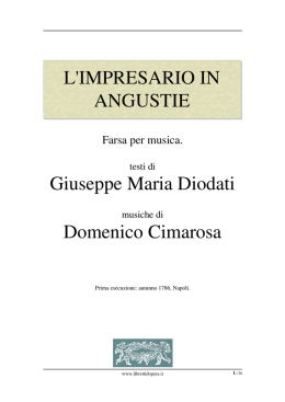L`impresario in angustie - Libretti d`opera italiani