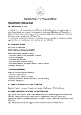 Regolamento - Accademia Orafa Italiana