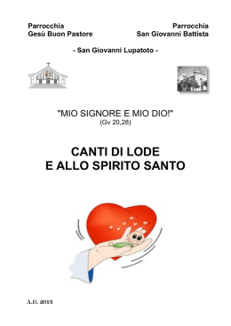 libretto canti LODE E SPIRITO SANTO 2013