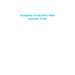 Europass Curriculum Vitae manuale d`uso