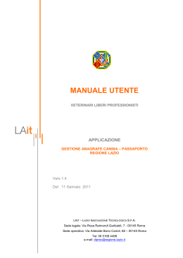 manuale utente - Regione Lazio