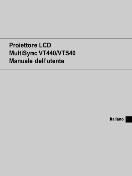 Proiettore LCD MultiSync VT440/VT540 Manuale dell`utente
