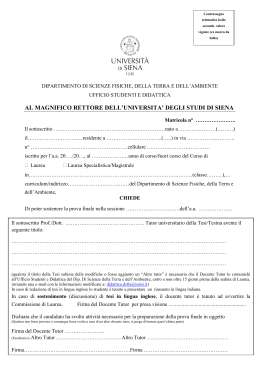 Modulo per domanda di laurea - Università degli Studi di Siena