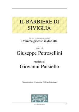 Il barbiere di Siviglia - Libretti d`opera italiani
