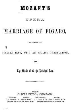 mozart`s marriage of figaro