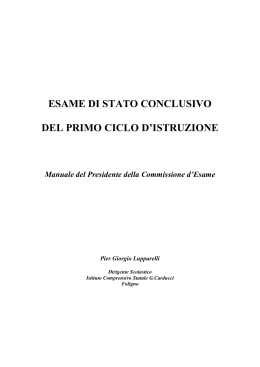 manuale del presidente d`esame - Istituto Comprensivo "Lorenzo