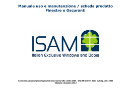ISAM manuale uso e manuntenzione e scheda prodotto