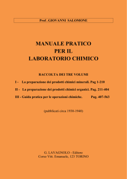 Manuale del laboratorio chimico, 3 volumi