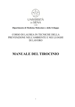 manuale del tirocinio - Dipartimento di Medicina molecolare e dello