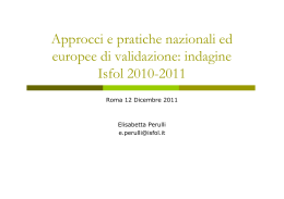 Approcci e pratiche nazionale ed europee di validazione