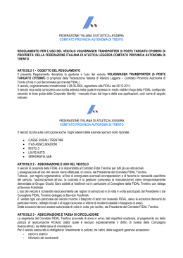 01 gennaio 2013 Regolamento d`utilizzo automezzo Fidal Trentino