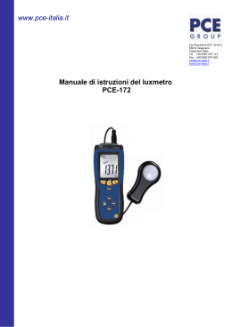 www.pce-italia.it Manuale di istruzioni del luxmetro PCE-172