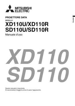 Manuale d`uso del videoproiettore Mitsubishi XD110/SD110