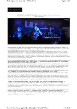 10 Maggio 2015 Rock Impresions Intervista Gianni