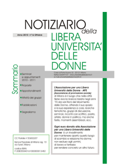 Notiziario n. 16 - 2010 - Libera Università delle Donne