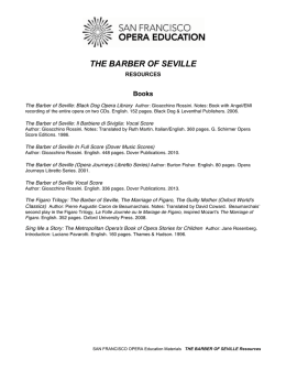 The Barber of Seville Resources