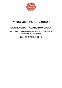 regolamento ufficiale campionato italiano monopoly
