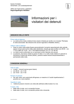 Informazioni per i visitatori dei detenuti
