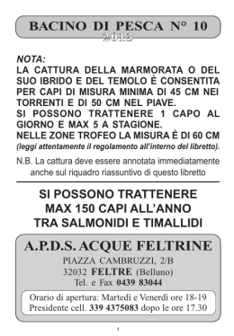 libretto 2013.qxd - Bacino 10 Acque Feltrine