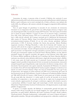 Editoriale - Bollettino di Studi Belliniani