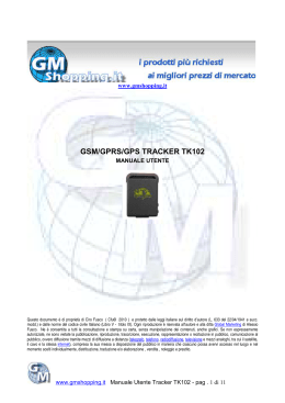 Manuale TRACKER GPS TK102