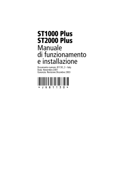 ST1000 Plus ST2000 Plus Manuale di funzionamento e installazione