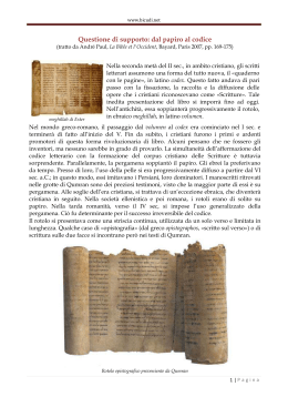 dal papiro al codice - Bibbia Cultura Didattica