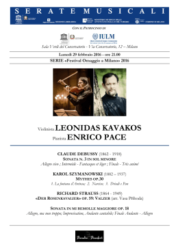 Violinista LEONIDAS KAVAKOS Pianista ENRICO