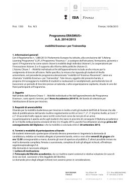 Programma ERASMUS+ AA 2014/2015