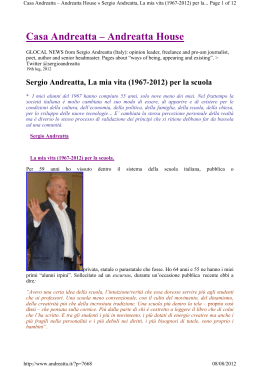 Sergio Andreatta, La mia vita (1967-2012)