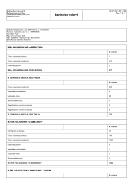 Statistica volumi - Polo Unificato Bolognese SBN