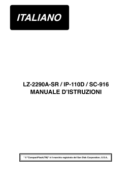 LZ-2290A-SR/IP-110D/SC-916 MANUALE D`ISTRUZIONI (ITALIANO)