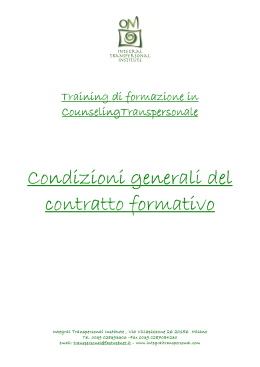 Condizioni generali del Condizioni generali del contratto formativo