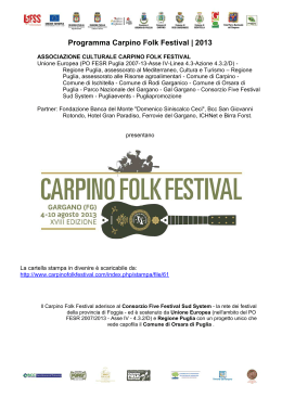 il programma - Carpino Folk Festival