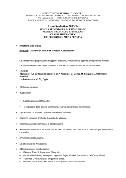 programmi 3 c - Istituto Comprensivo Statale "G. Pascoli"