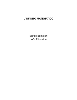 L`infinito matematico (E. Bombieri).